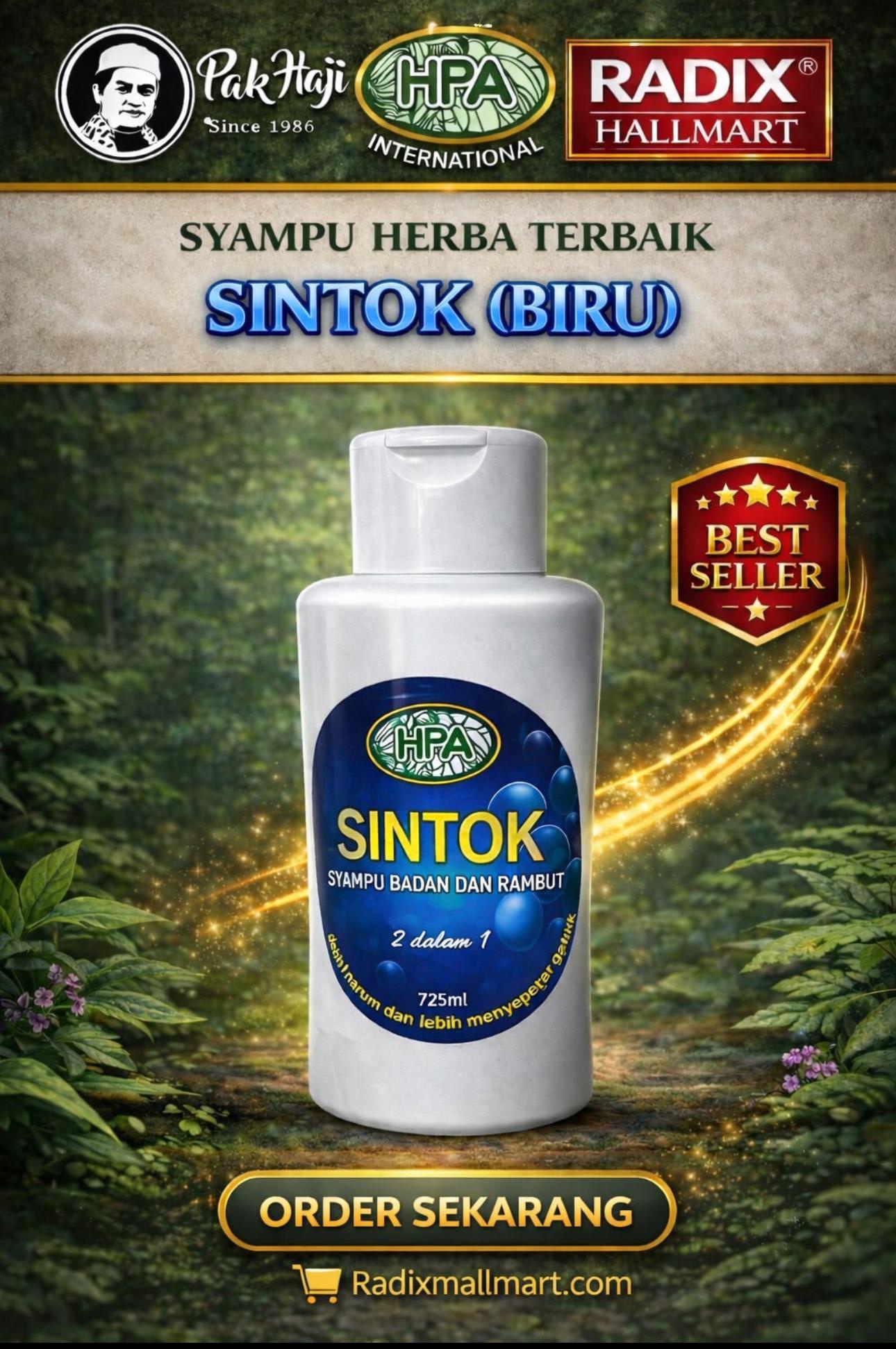 Sintok Thread SYAMPO SINTOK HPA (BIRU) UNTUK BADAN DAN RAMBUT - Radix Mall Mart